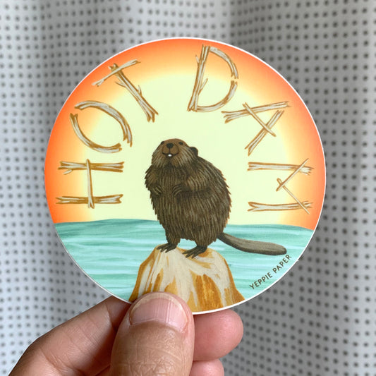 HOT DAM BEAVER - DIE CUT STICKER