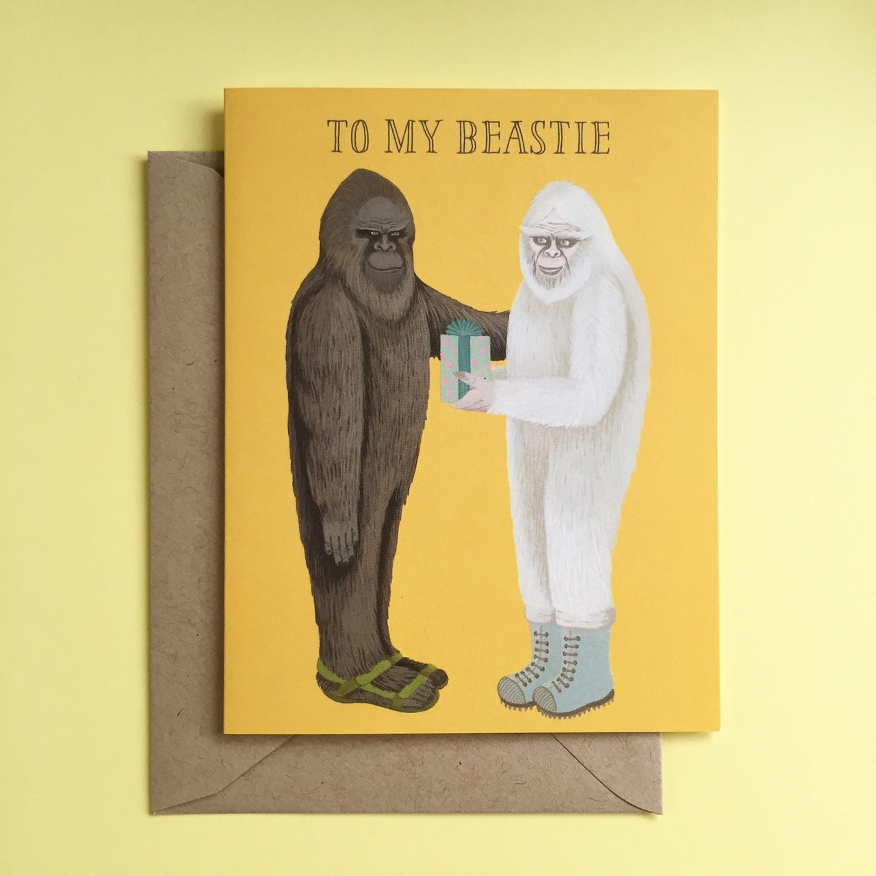 TO MY BEASTIE, BIGFOOT AND YETI - BIRTHDAY GREETING CARD