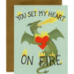 FIRE-BREATHING DRAGON AND HEART - LOVE GREETING CARD