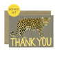 LEOPARD - THANK YOU GREETING CARDS, BOXED SET OF 8