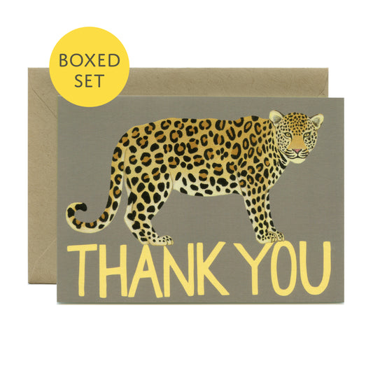 LEOPARD - THANK YOU GREETING CARDS, BOXED SET OF 8