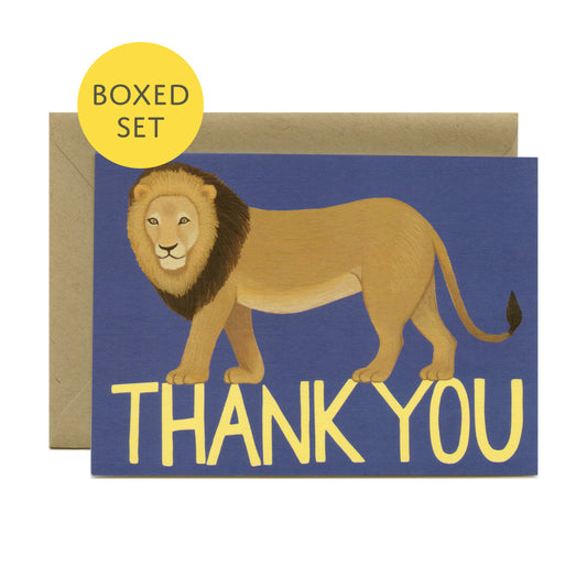 LION - THANK YOU GREETING CARDS, BOXED SET OF 8