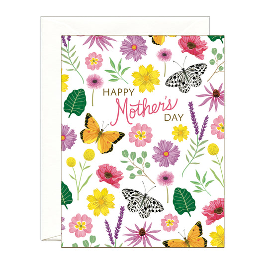 BEAUTIFUL BUTTERFLIES AND FLOWERS - MOTHER'S DAY GREETING CARD