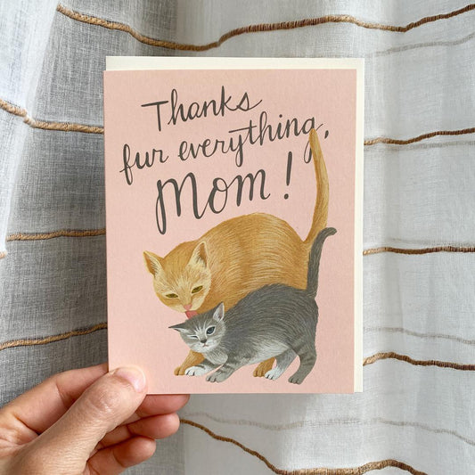 MAMA CAT AND KITTEN - MOTHER'S DAY GREETING CARD