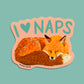NAPPING FOX - DIE CUT STICKER