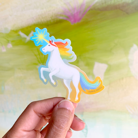 RAINBOW UNICORN - DIE CUT STICKER