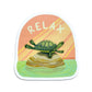 SUNBATHING TURTLE RELAXING - DIE-CUT STICKER