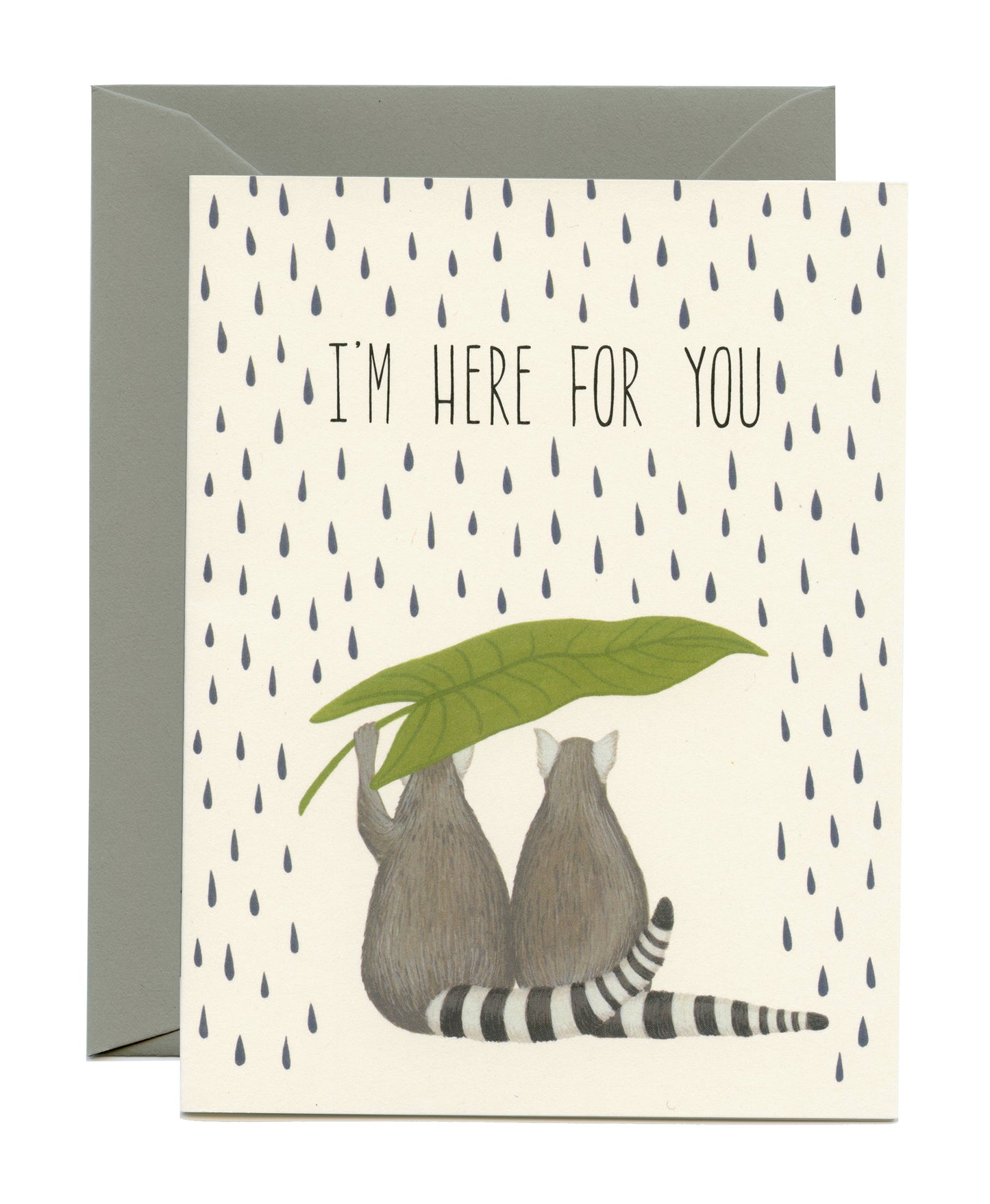 LEMURS IN THE RAIN - SYMPATHY GREETING CARD