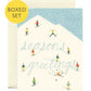 SKIERS ON SNOWY MOUNTAIN - HOLIDAY GREETING CARDS, BOXED SET OF 8