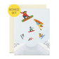 SNOWBOARDERS X-MAS HALF PIPE - HOLIDAY GREETING CARDS, BOXED SET OF 8