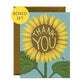 SUNFLOWER AND BUMBLE BEE - THANK YOU GREETING CARDS, BOXED SET OF 8