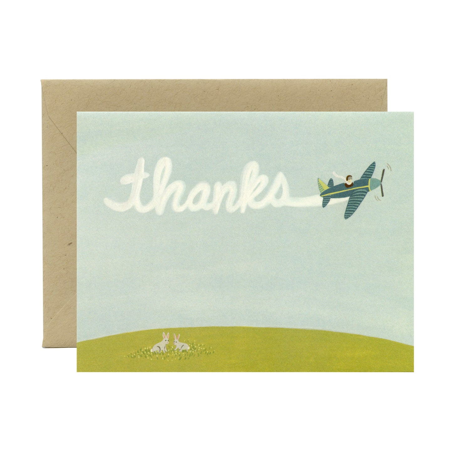 SKYWRITING AIRPLANE - THANK YOU GREETING CARDS, BOXED SET OF 8