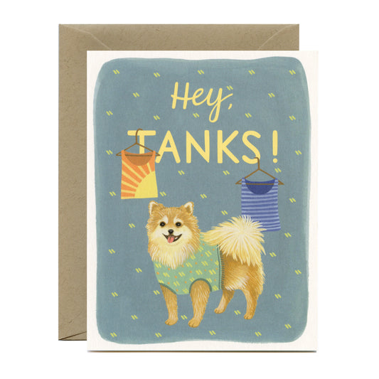 POMERANIAN TANK TOPS - THANK YOU GREETING CARD