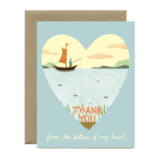 BOTTOM OF MY HEART - THANK YOU GREETING CARD
