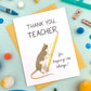 CUTE MOUSE WITH PENCIL - TEACHER APPRECIATION GREETING CARD