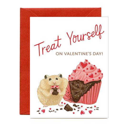 HAMSTER CUPCAKE - VALENTINE'S DAY GREETING CARD