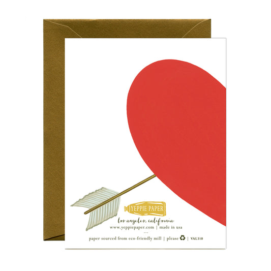 WHOLE HEART AND CUPID'S ARROW - VALENTINE'S DAY GREETING CARD