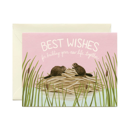 BEAVER BEST WISHES - WEDDING GREETING CARD