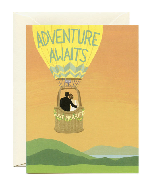 ADVENTURE HOT AIR BALLOON - WEDDING GREETING CARD